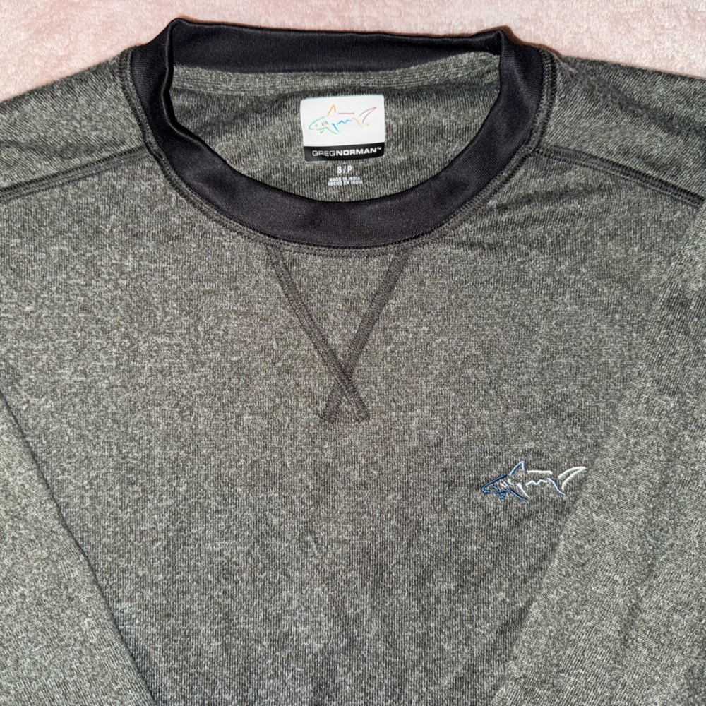 Greg Norman Men’s Grey Marled Performance Pullover Golf Sweatshirt Size S